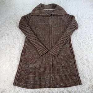 prAna Multicolor Knit Cardigan Sweater Long Sleeve Button Front Size Medium